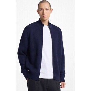 Michael Kors Men’s Wool Blend Full Zip Knit Sweater Jacket Navy Blue XXXL NWT